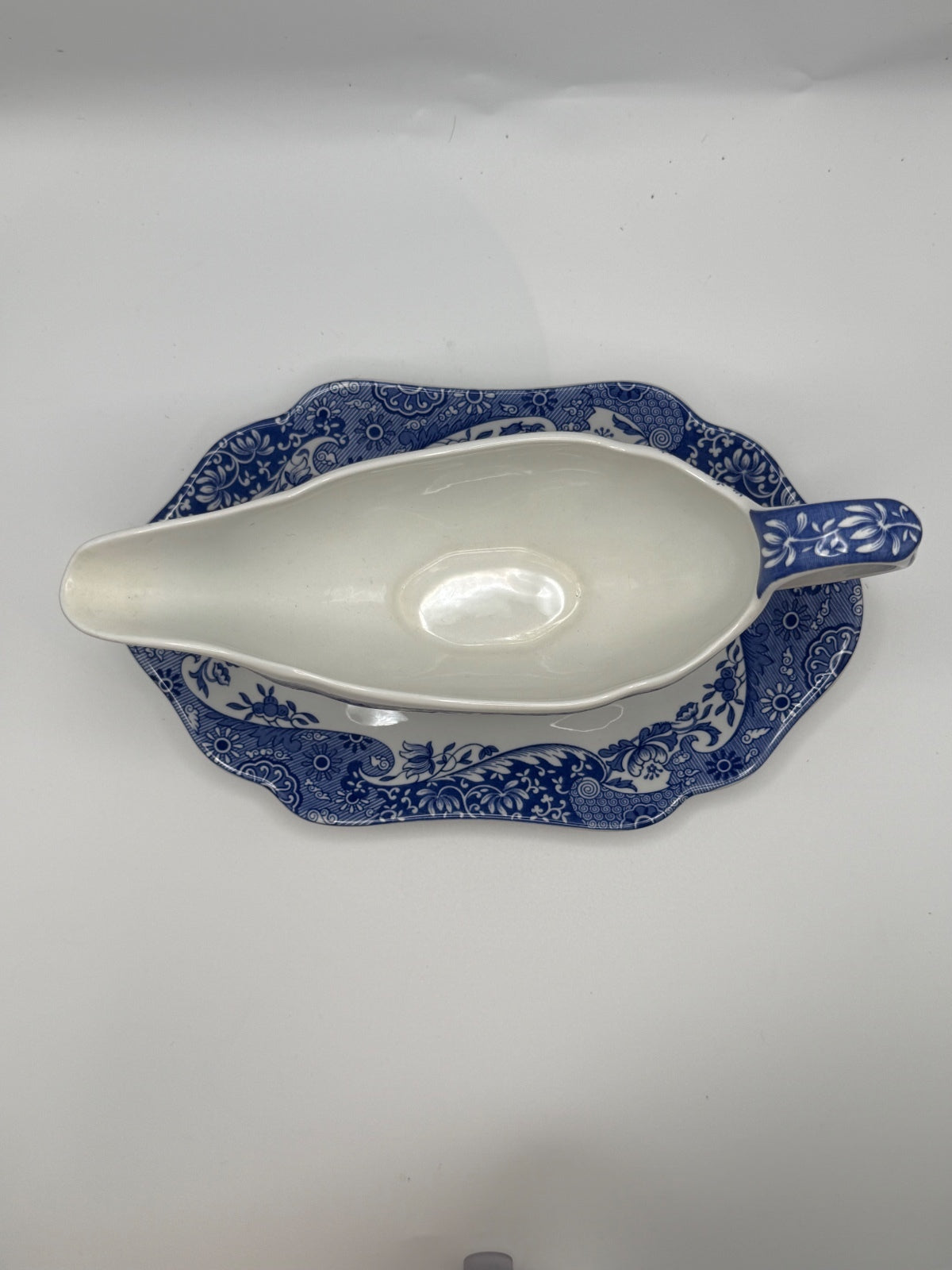 Spode Blue Italian Creamer and Oval Dish Set