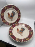 Vintage Gibson Everyday Rooster Sunflower Salad Plates - Set of 2