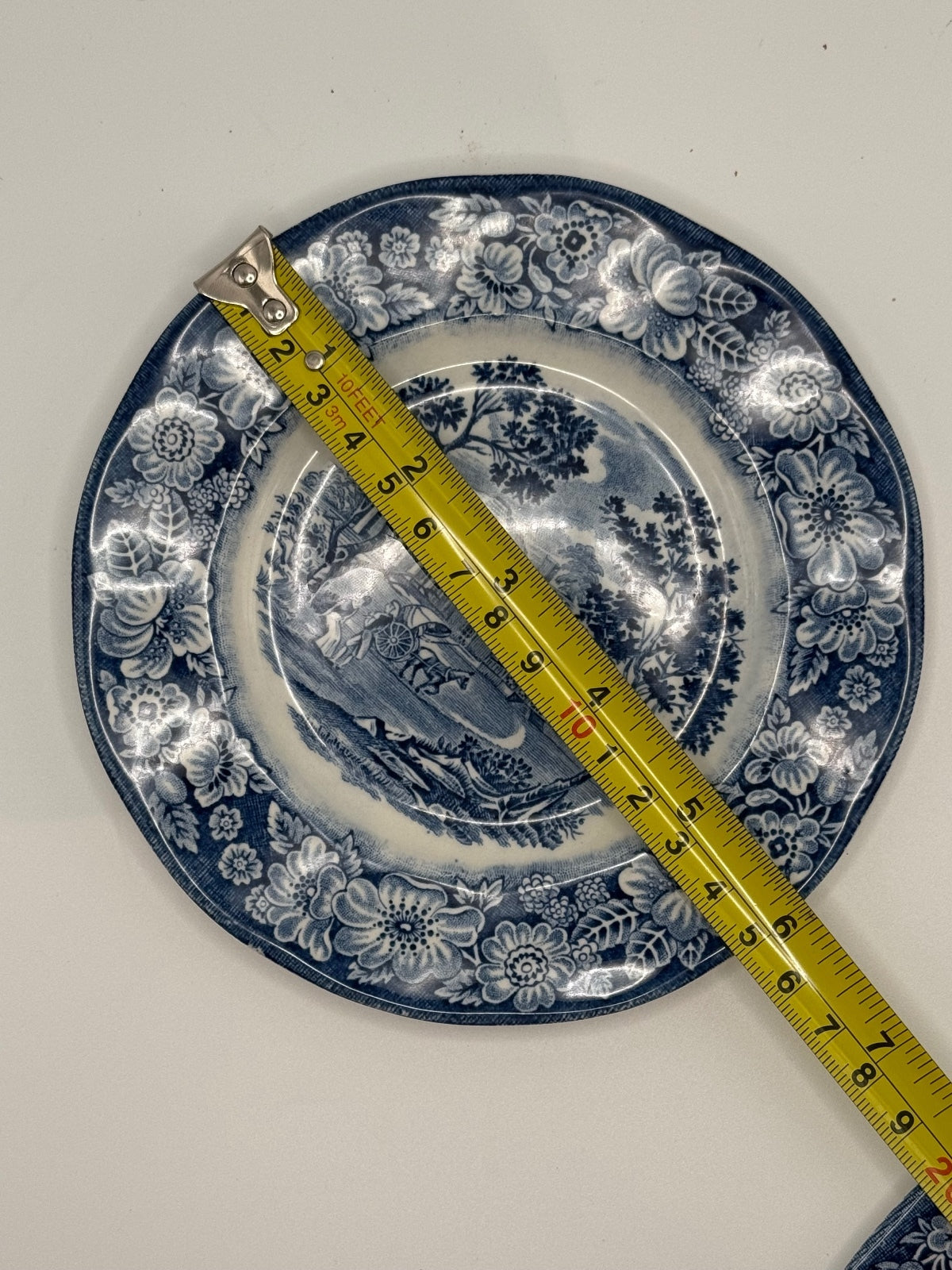 Vintage Liberty Blue Staffordshire Monticello Rimmed Plate 6” - Made in England