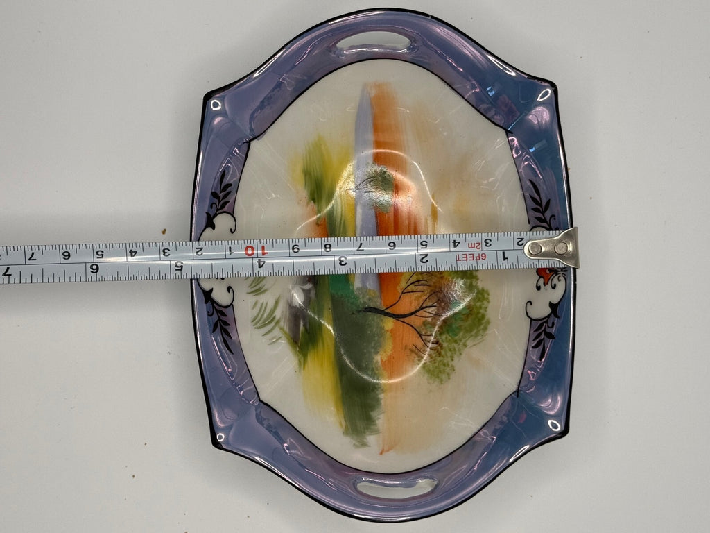 Vintage 1920s Noritake Hand Painted Scenic Lusterware Dish - Made in Japan