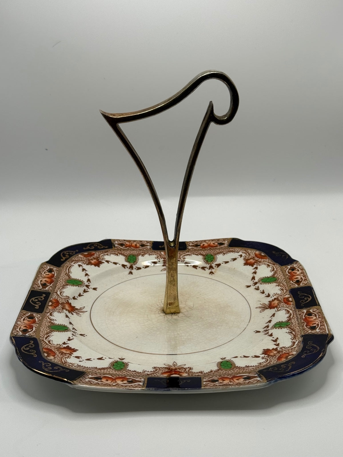 Vintage Burgess Bros "Carlisle Ware" Imari Style Handled Cake / Serving Plate