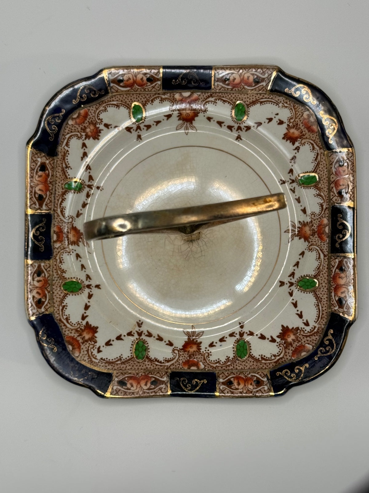 Vintage Burgess Bros "Carlisle Ware" Imari Style Handled Cake / Serving Plate