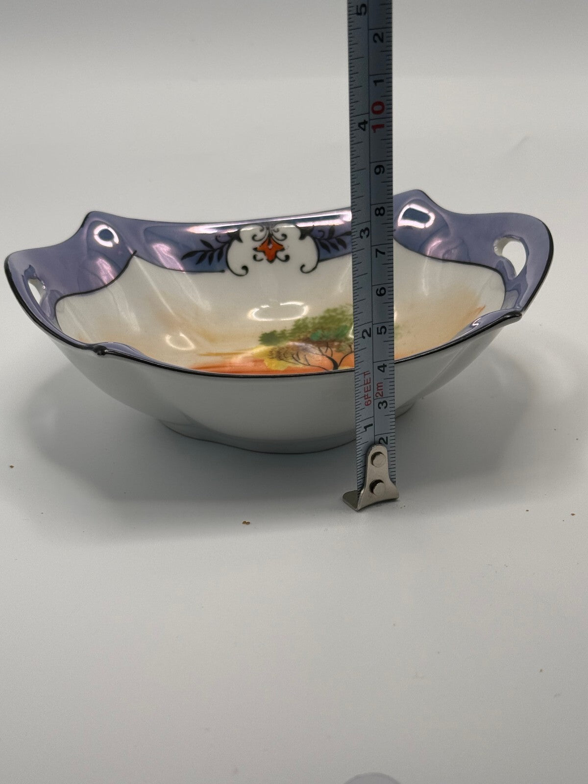Vintage 1920s Noritake Hand Painted Scenic Lusterware Dish - Made in Japan