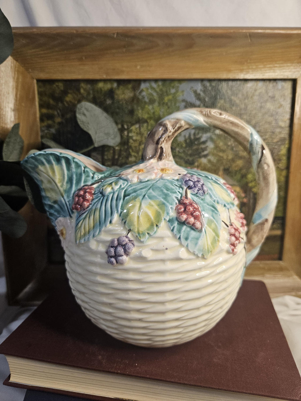 Haldon Group Teapot - Berries & Basket - Vintage 1988 - Farmhouse