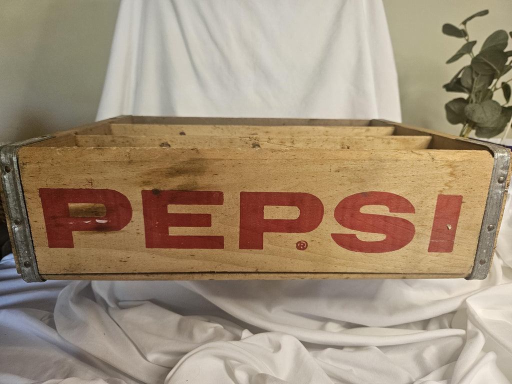 Vintage Pepsi Wooden Crate - Fully intact - Pepsi Cola Advertisement
