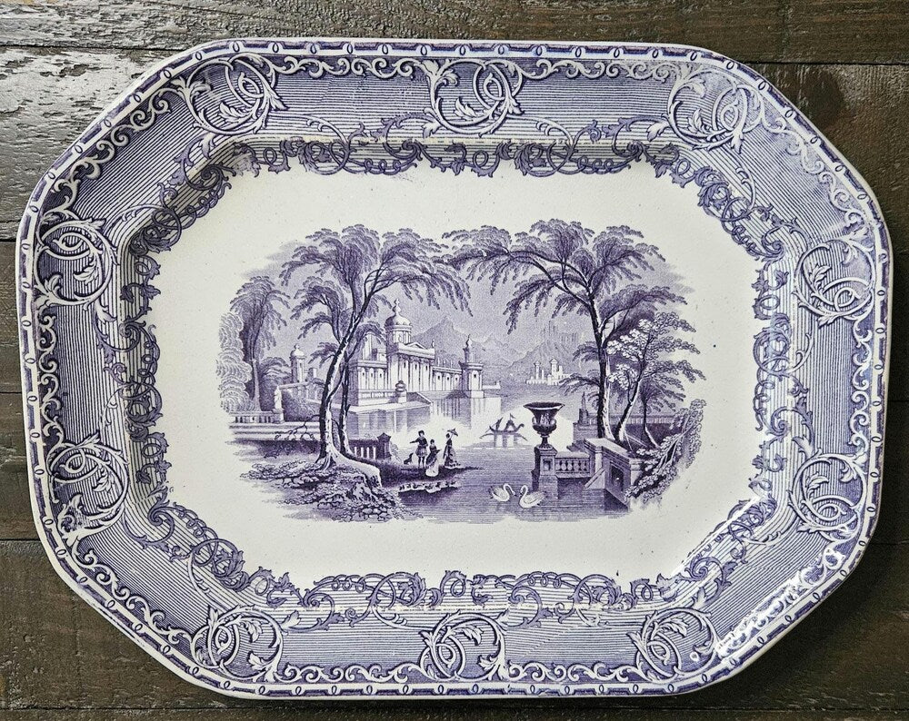 Purple Transferware - Mulberry - Platter - PW&Co - Antique