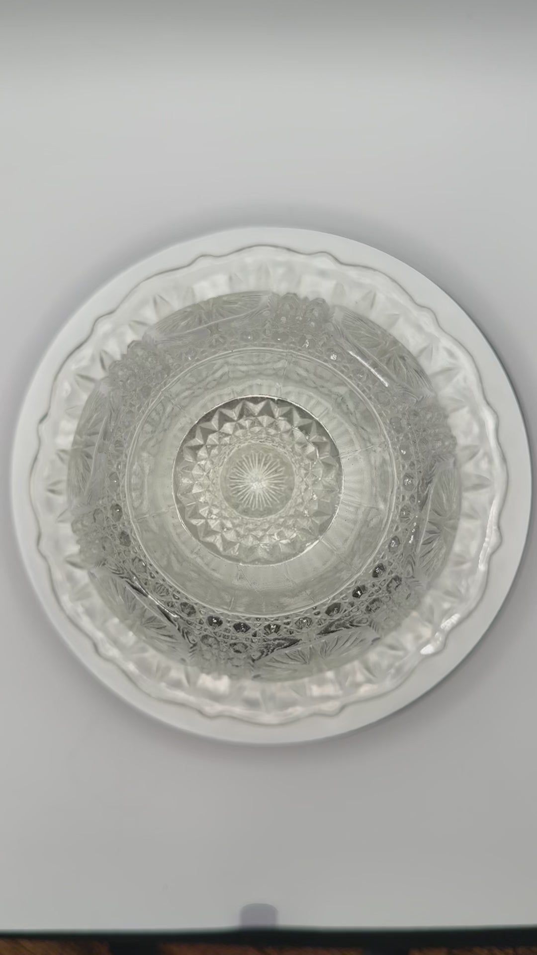 Vintage Clear Pressed Glass Domed Butter Dish - Starburst & Diamond Cut Round Glass Cheese Saver Tray