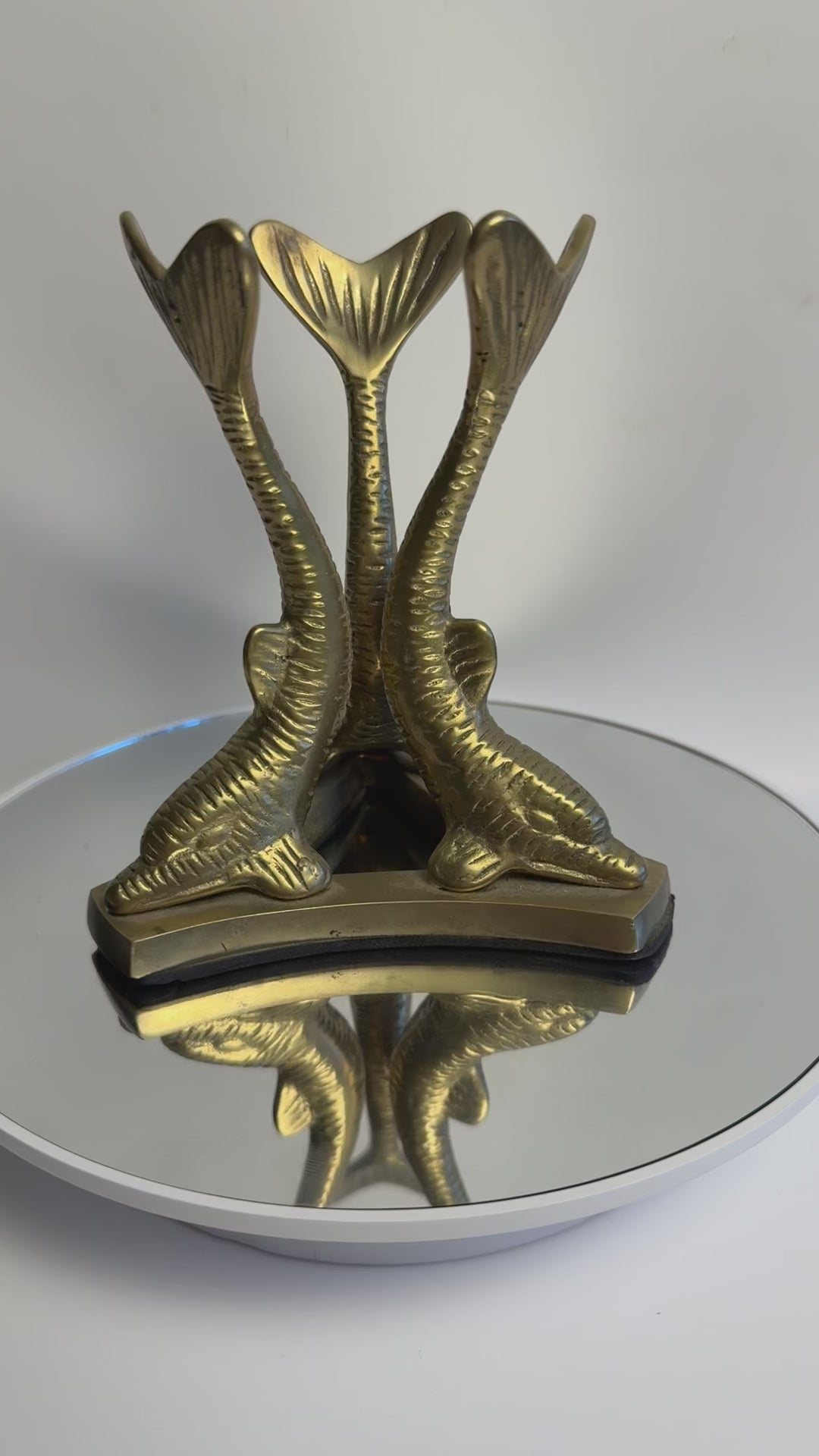 Brass Dolphin Orb Holder